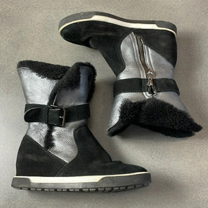 Marc Cain wedges sherpa suede buckle ankle boots